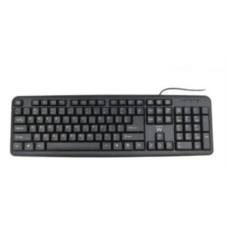 Ewent EW3112 teclado Oficina USB + PS/2 QWERTY Portugués Negro
