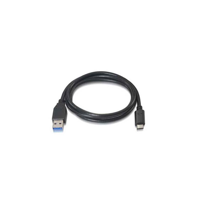 CABLE USB 3.1 GEN2 10Gbps 3A TIPO USB-C A USB-A 1.0 M NEGRO NANOCABLE