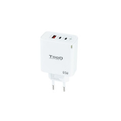 CARGADOR PARED/VIAJE GaN 2xUSB-C/PD + USB-A/QC 65W BLANCO TOOQ