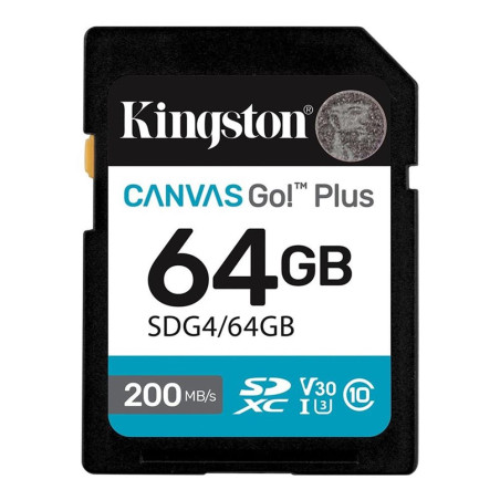 Tarjeta memoria sdxc 64gb kingston canvas go! plus uhs - i clase 10
