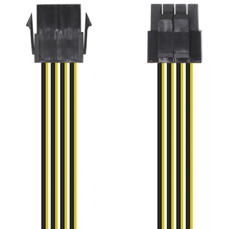 AISENS Cable Alimentación, 8pin/H-4+4pin/M, 30cm