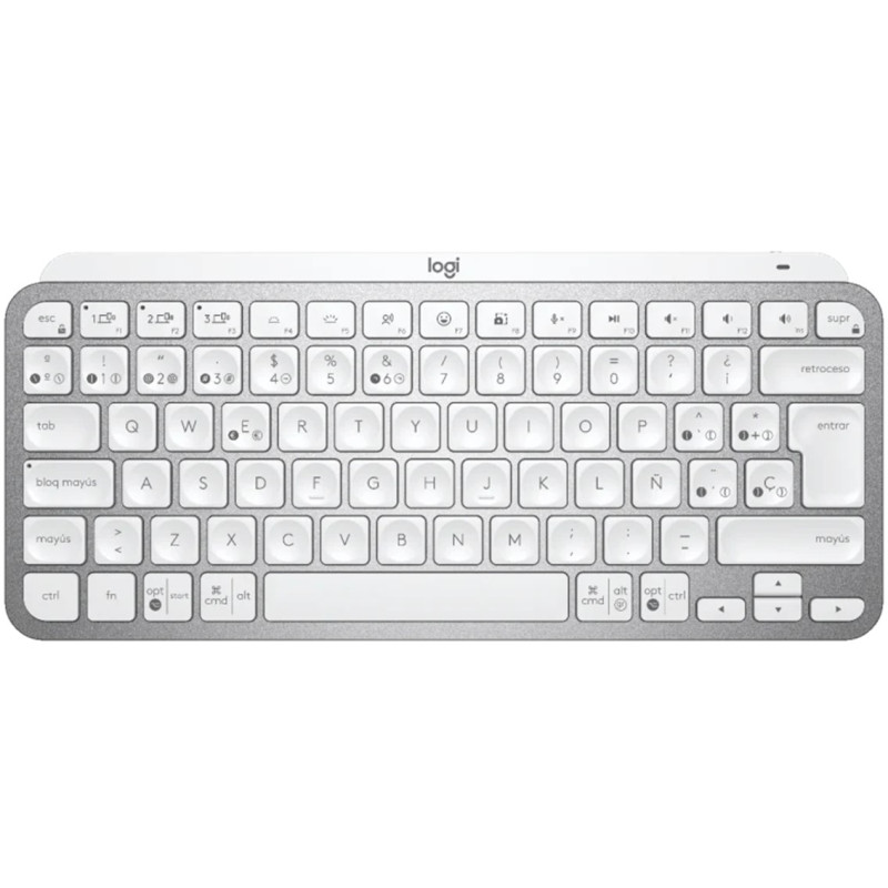 Teclado logitech mx keys gris palido wireless inalambrico español bateria