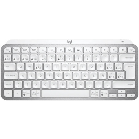 Teclado logitech mx keys gris palido wireless inalambrico español bate
