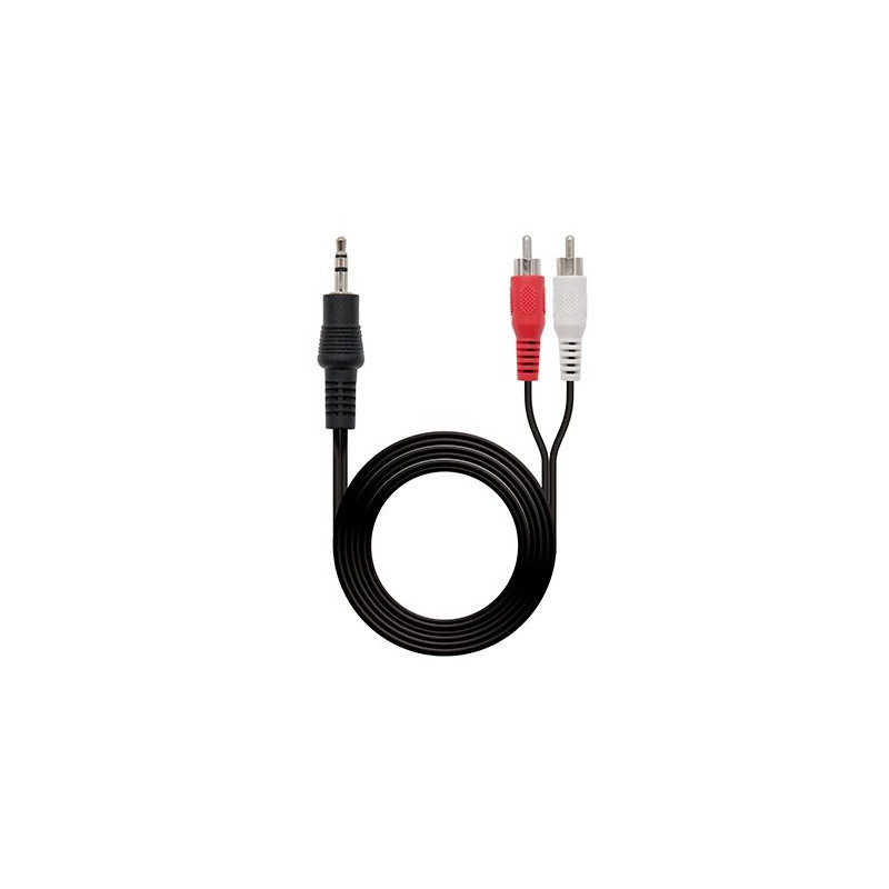 Cable audio nanocable 1xjack 3.5 to 2xrca 1.5m