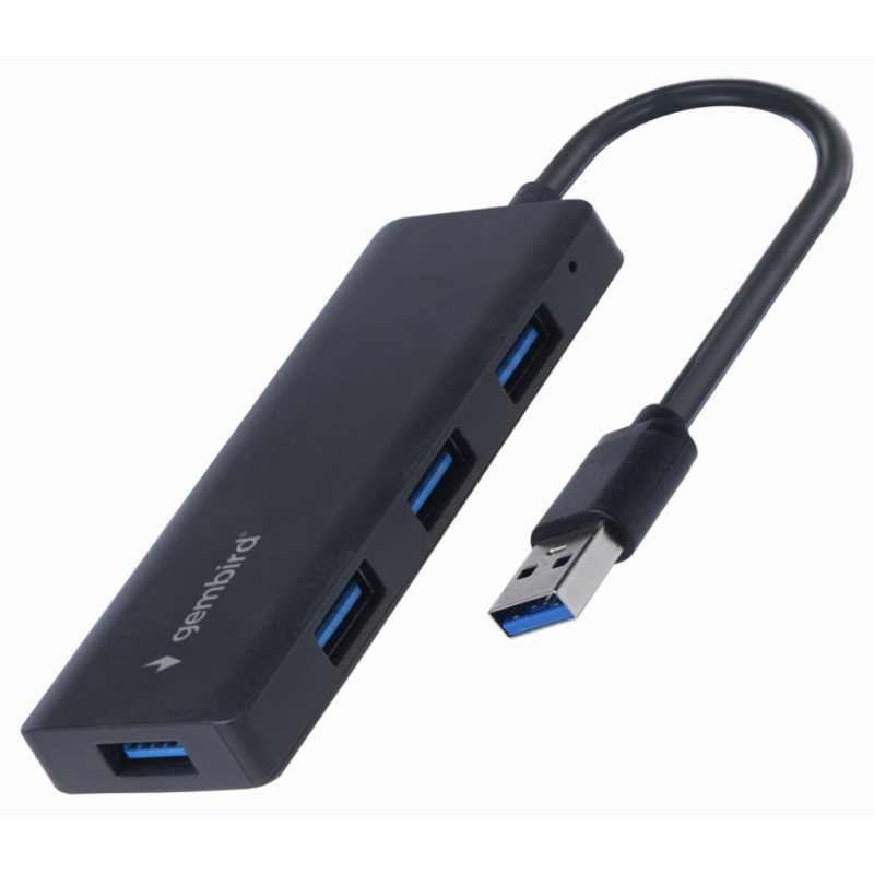 Gembird UHB-U3P4-03 base para portátil y replicador de puertos Alámbrico USB 3.2 Gen 1 (3.1 Gen 1) Type-A Negro