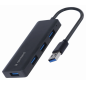 Gembird UHB-U3P4-03 base para portátil y replicador de puertos Alámbrico USB 3.2 Gen 1 (3.1 Gen 1) Type-A Negro