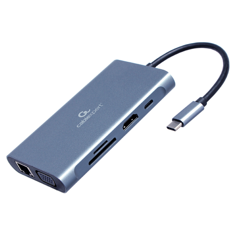 Gembird A-CM-COMBO7-01 base para portátil y replicador de puertos USB 3.2 Gen 1 (3.1 Gen 1) Type-A Gris