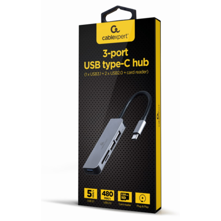 Gembird UHB-CM-CRU3P1U2P2-01 base para portátil y replicador de puerto