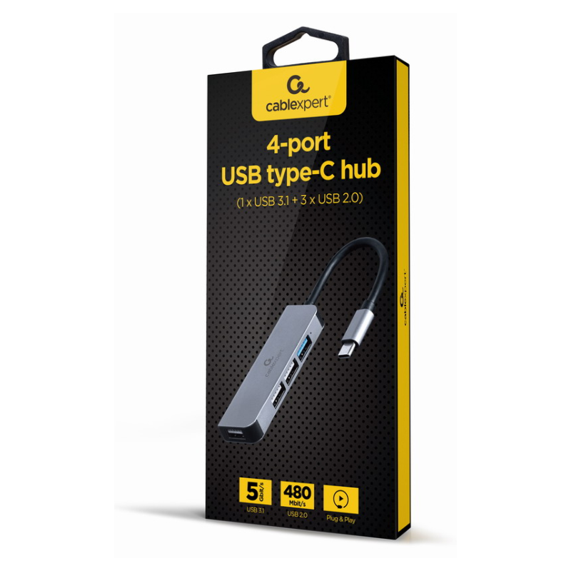 Gembird UHB-CM-U3P1U2P3-01 base para portátil y replicador de puertos Alámbrico USB 3.2 Gen 1 (3.1 Gen 1) Type-C Plata