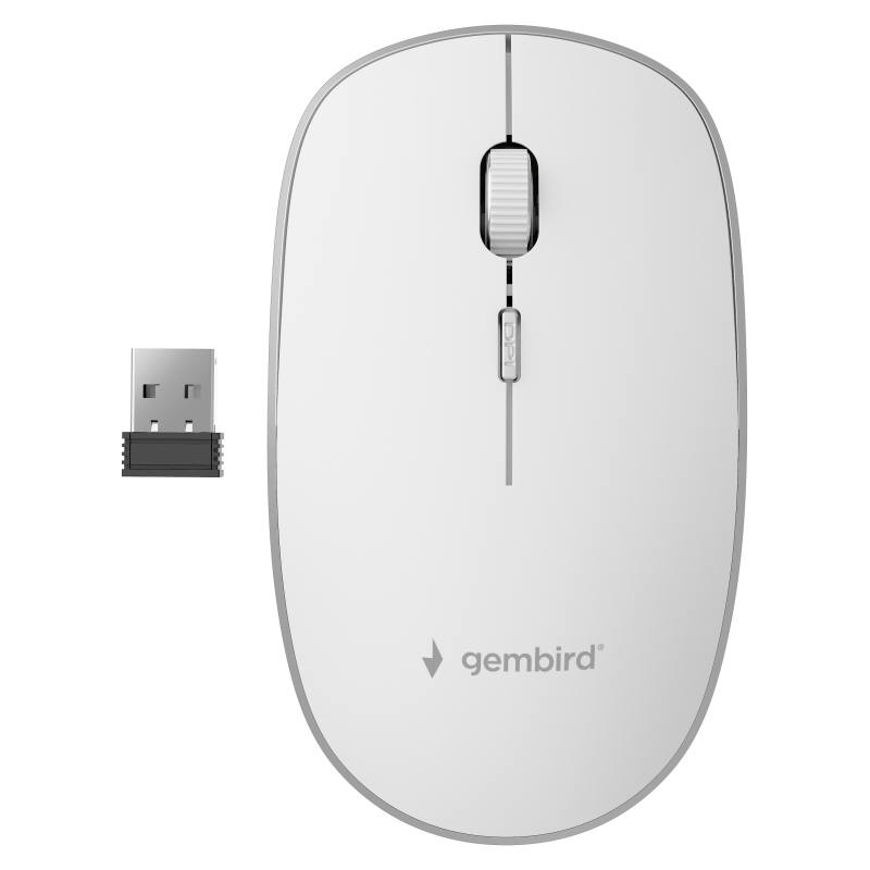 Gembird MUSW-4B-01-W ratón Oficina Ambidextro RF inalámbrico Óptico 1600 DPI