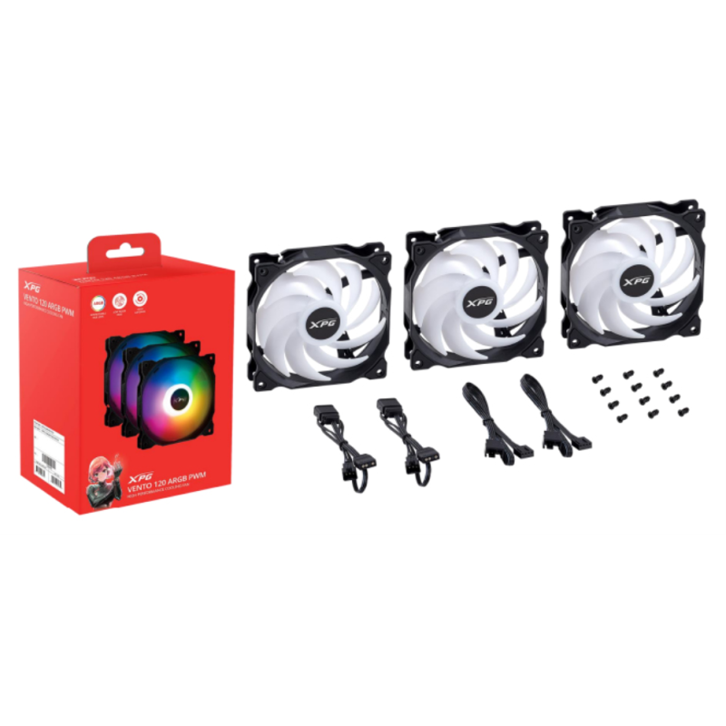 XPG VENTO 120 ARGB PWM Carcasa del ordenador Ventilador 12 cm 3 pieza(s)