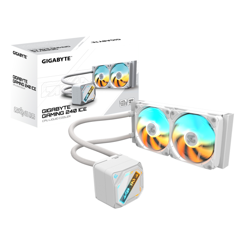 GIGABYTE GAMING 240 ICE Refrigeración Líquida para CPU - 2x120mm Ventiladores ARGB, mecanismo de enclavamiento deslizante, DAISY