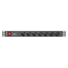 Lanberg PDU-07F-0200-IEC-BK unidad de distribución de energía (PDU) 7 