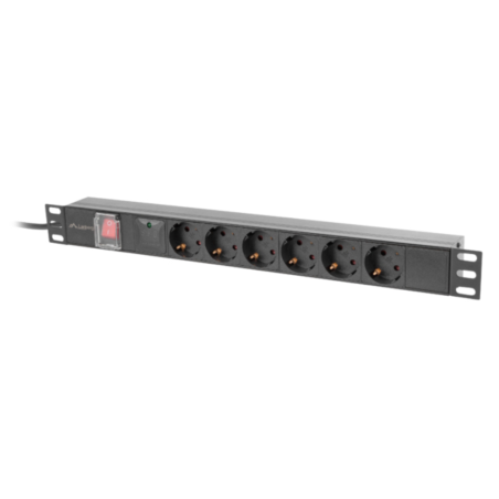 Lanberg PDU-06F-0200-BK unidad de distribución de energía (PDU) 6 sali