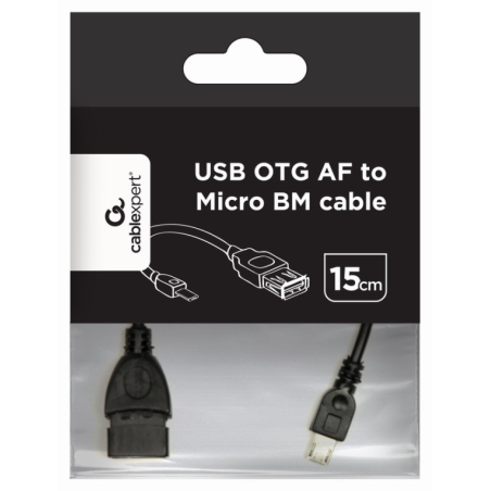 Gembird USB A - Micro-USB B, 0.15m cable USB USB 2.0 0,15 m Negro