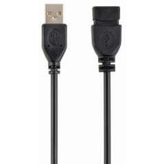 Gembird 3m USB 2.0 A M/FM cable USB USB A Negro