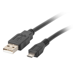 Lanberg CA-USBM-10CC-0003-BK cable USB USB 2.0 0,3 m Micro-USB B USB A
