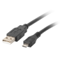 Lanberg CA-USBM-10CC-0003-BK cable USB USB 2.0 0,3 m Micro-USB B USB A Negro