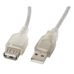 Lanberg CA-USBE-12CC-0018-TR cable USB USB 2.0 1,8 m USB A Transparent
