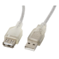 Lanberg CA-USBE-12CC-0018-TR cable USB USB 2.0 1,8 m USB A Transparente