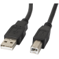 Lanberg CA-USBA-10CC-0010-BK cable USB USB 2.0 1 m USB B Negro