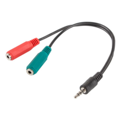 Lanberg AD-0023-BK cable de audio 0,2 m 3,5mm 2 x 3.5mm Negro