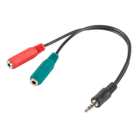 Lanberg AD-0023-BK cable de audio 0,2 m 3,5mm 2 x 3.5mm Negro