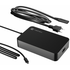 NATEC Grayling adaptador e inversor de corriente Interior 90 W Negro