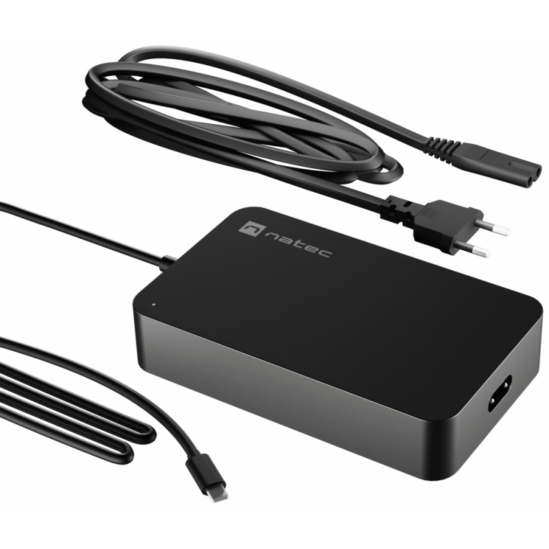 NATEC Grayling adaptador e inversor de corriente Interior 90 W Negro