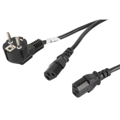 Lanberg CA-C13C-13CC-0018-BK cable de transmisión Negro 2 m C13 acopla