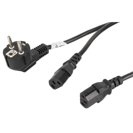 Lanberg CA-C13C-13CC-0018-BK cable de transmisión Negro 2 m C13 acopla