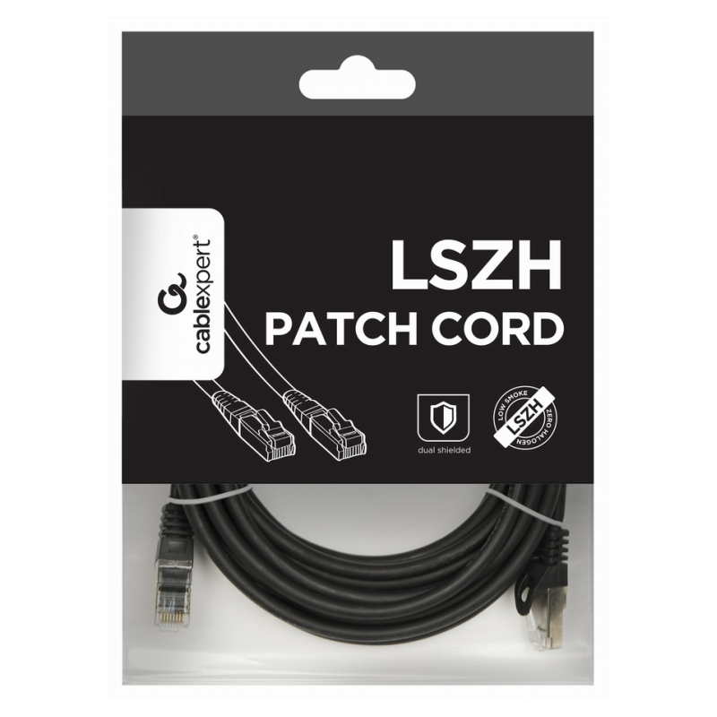 Gembird PP6A-LSZHCU-BK-5M cable de red Negro Cat6a S/FTP (S-STP)