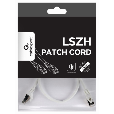 Gembird PP6A-LSZHCU-W-0.5M cable de red Blanco 0,5 m Cat6a S/FTP (S-ST