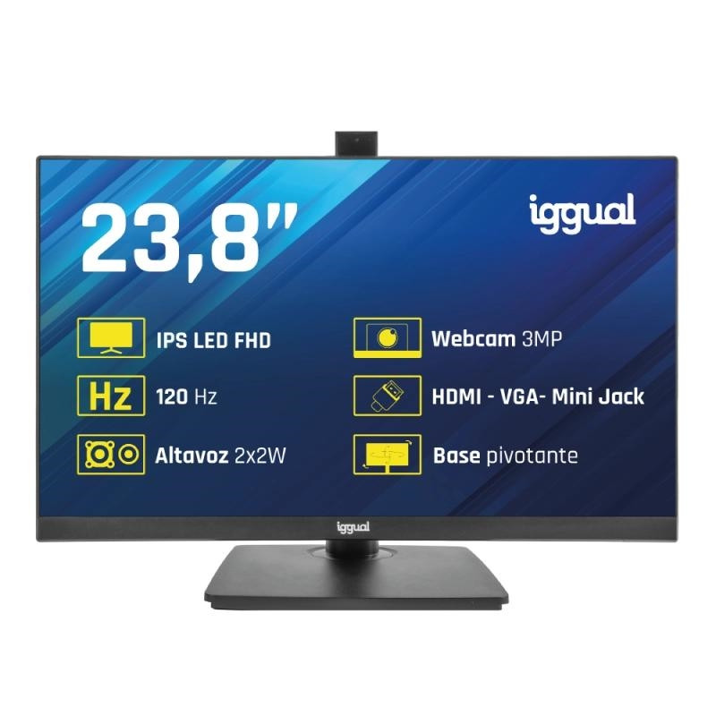 iggual Monitor 24 120Hz 1ms HDMI VGA MM AA webcam iggual Monitor 24 120Hz 1ms HDMI VGA MM AA webcam
