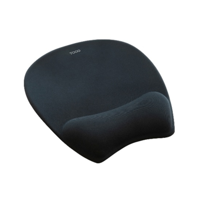 TooQ Alfombrilla para ratón ergonómica con reposamuñecas de Espuma Viscoelástica, Negro