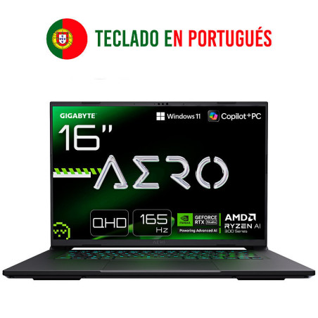 GIGABYTE AERO X16 2WHA3PTC65AH ordenador portatil Copilot+ PC AMD Ryze