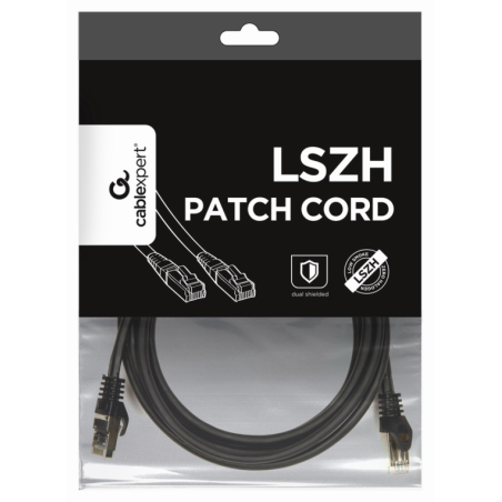 Gembird PP6A-LSZHCU-BK-3M cable de red Negro Cat6a S/FTP (S-STP)