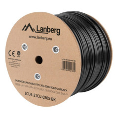 Lanberg LCU6-21CU-0305-BK cable de red Negro 305 m Cat6 U/UTP (UTP)