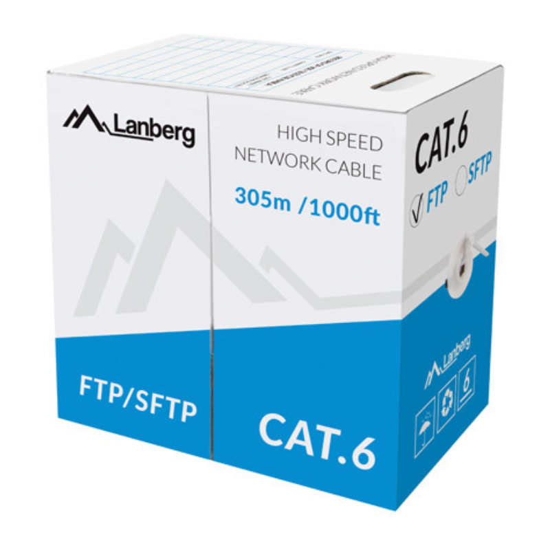 Lanberg LCF6-11CU-0305-S cable de red Gris 305 m Cat6 F/UTP (FTP)