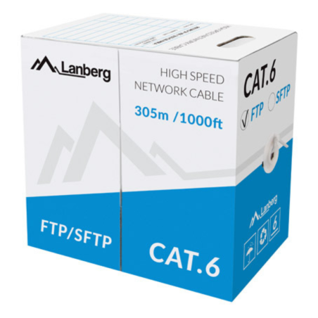 Lanberg LCF6-11CU-0305-S cable de red Gris 305 m Cat6 F/UTP (FTP)