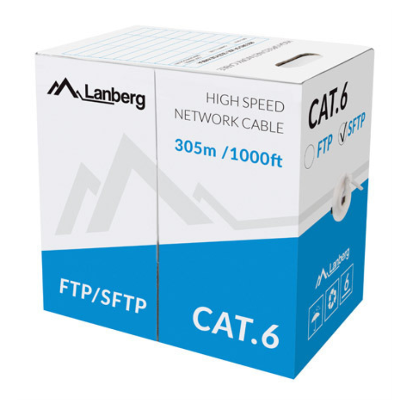 Lanberg LCS6-11CU-0305-S cable de red Gris 305 m Cat6 SF/UTP (S-FTP)