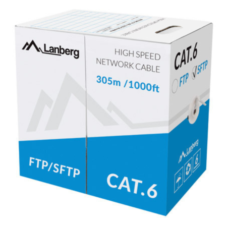 Lanberg LCS6-11CU-0305-S cable de red Gris 305 m Cat6 SF/UTP (S-FTP)