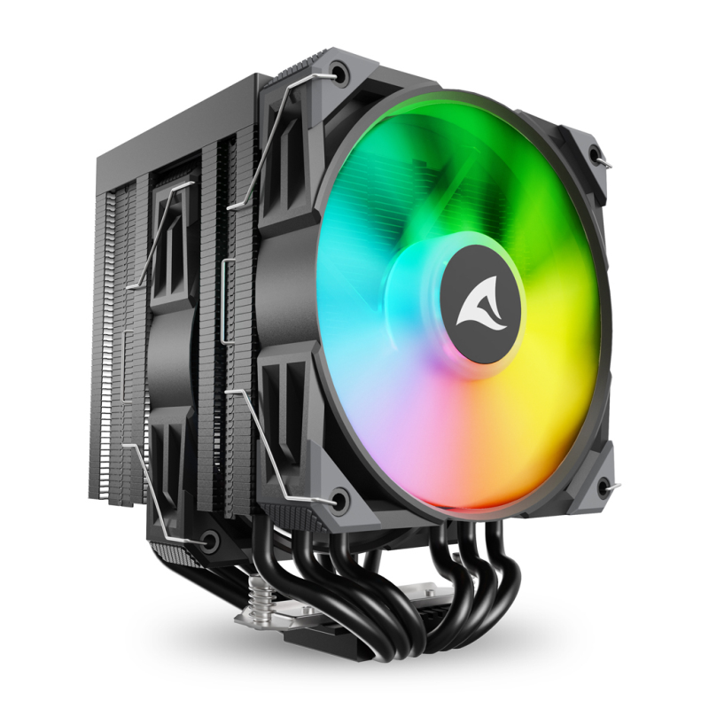 Sharkoon A60 RGB Procesador Refrigerador de aire 12 cm Negro 1 pieza(s)