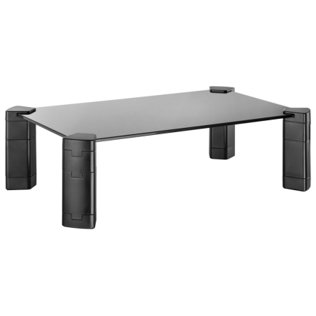 AISENS Soporte Elevador Cristal para Monitor/Portátil, Negro