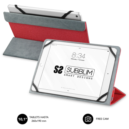 SUBBLIM Funda Tablet Freecam Case 10,1 Red