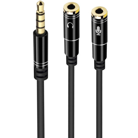 Cable adaptador de audio ewent jack 3.5mm macho a jack 3.5mm hembra x2