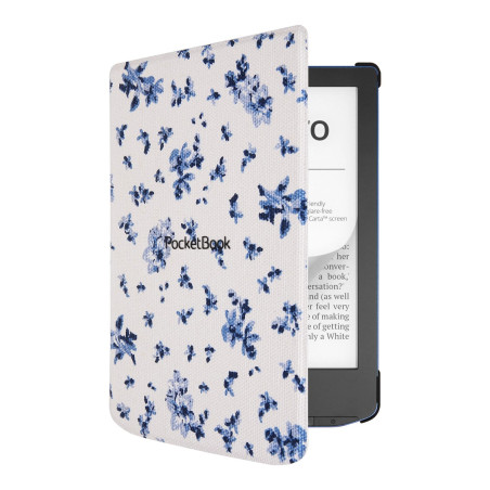 Pocketbook funda shell series verse + verse pro - patron flores blanco
