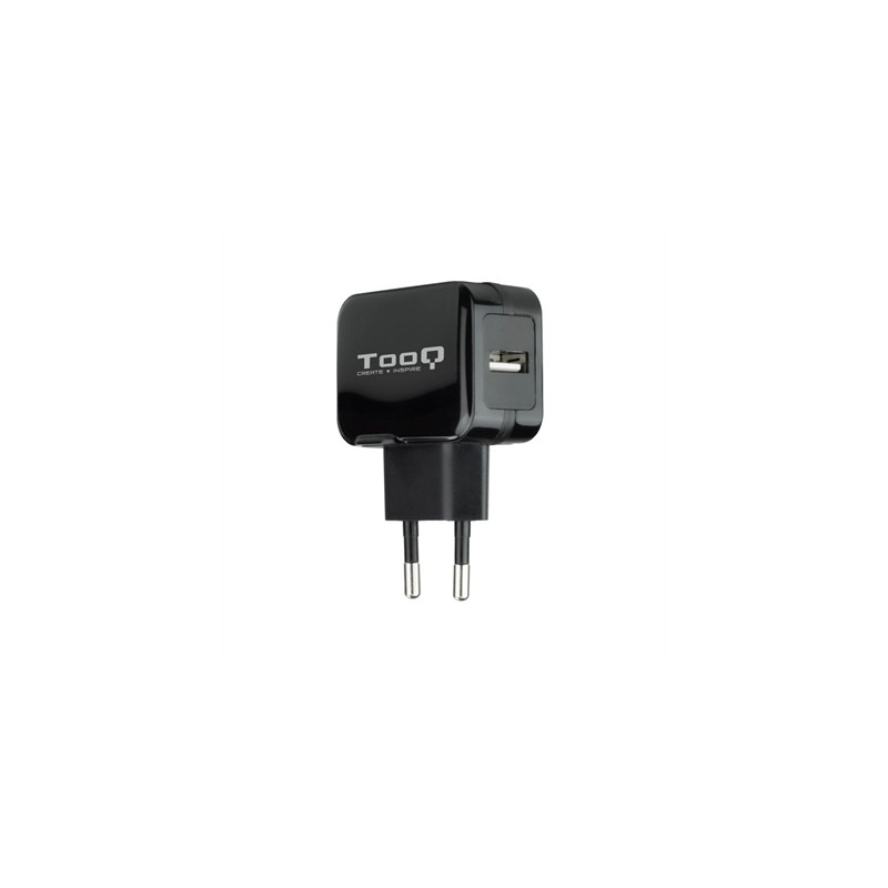 Cargador de pared tooq usb - 12w - negro
