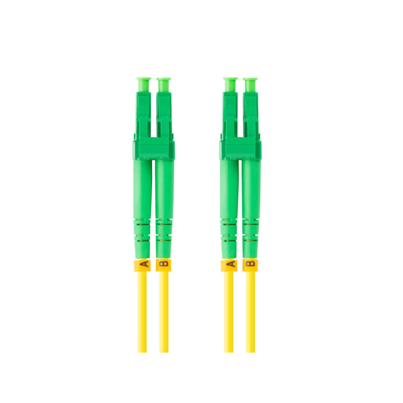Latiguillo fibra optica lc - apc lanberg 2m mono duplex g657a1 lszh amarillo