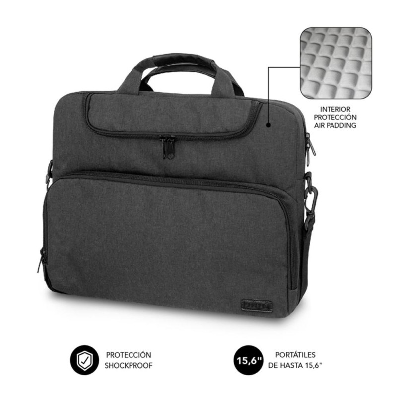 Maletin subblim air padding para portatil 15.6 pulgadas dark grey